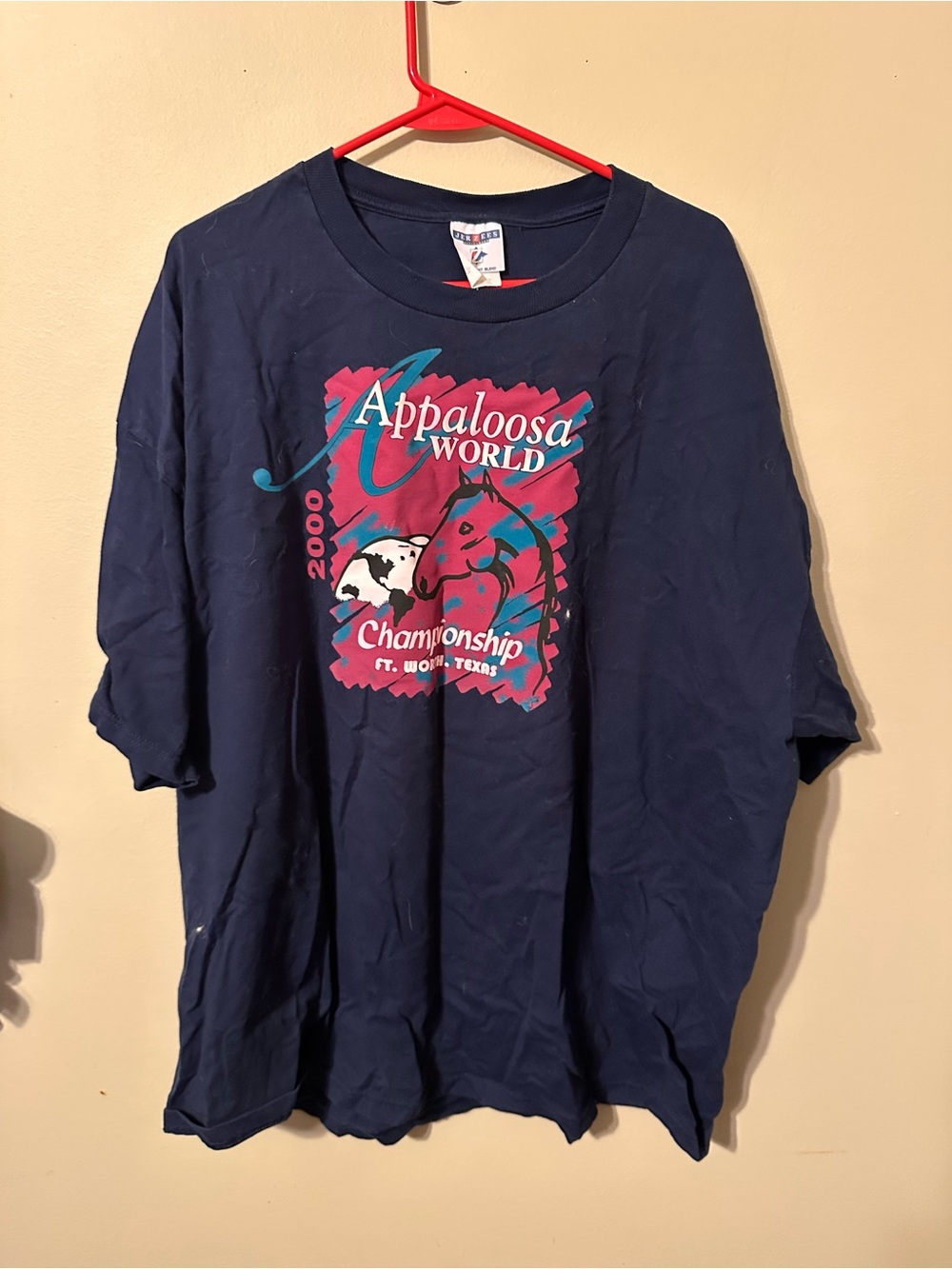 Jerzees Navy Graphic T-Shirt, size 3XL, from 2000 World Appaloosa show, nice
